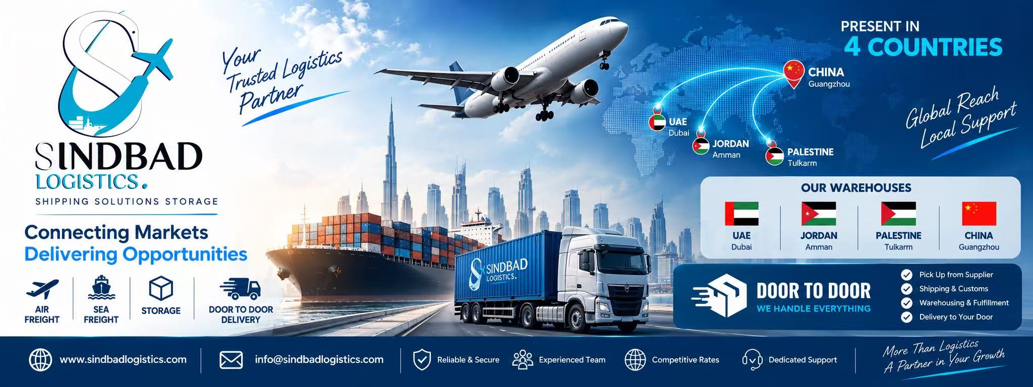 Sindbad Logistics — freight forwarding from China to UAE, Jordan and Palestine